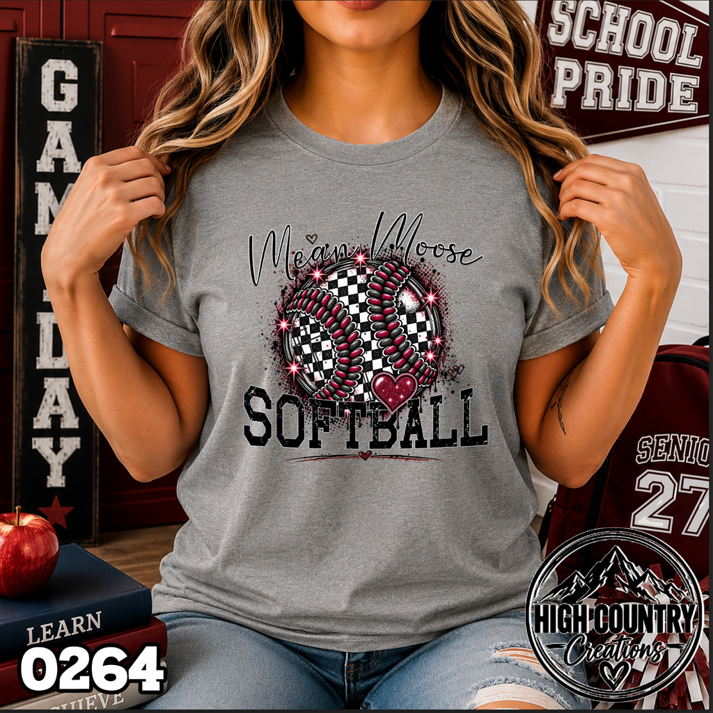 0264 Checkered Softball Fun