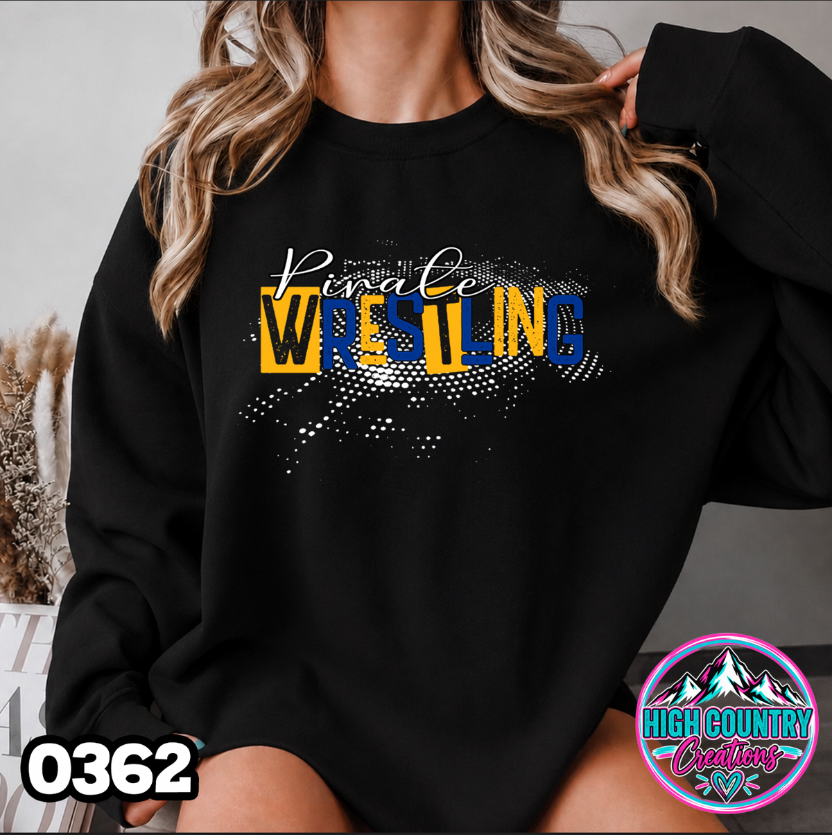 0362 Halftone Splatter Wrestling Crewneck