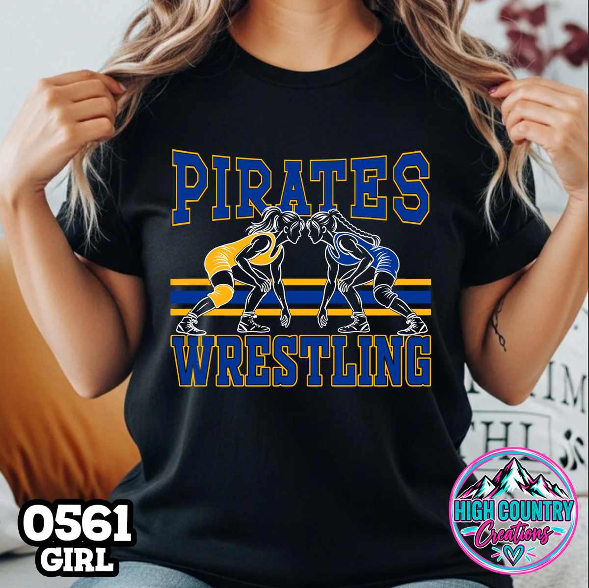 0561 Girls Wrestling School Spirit Tee