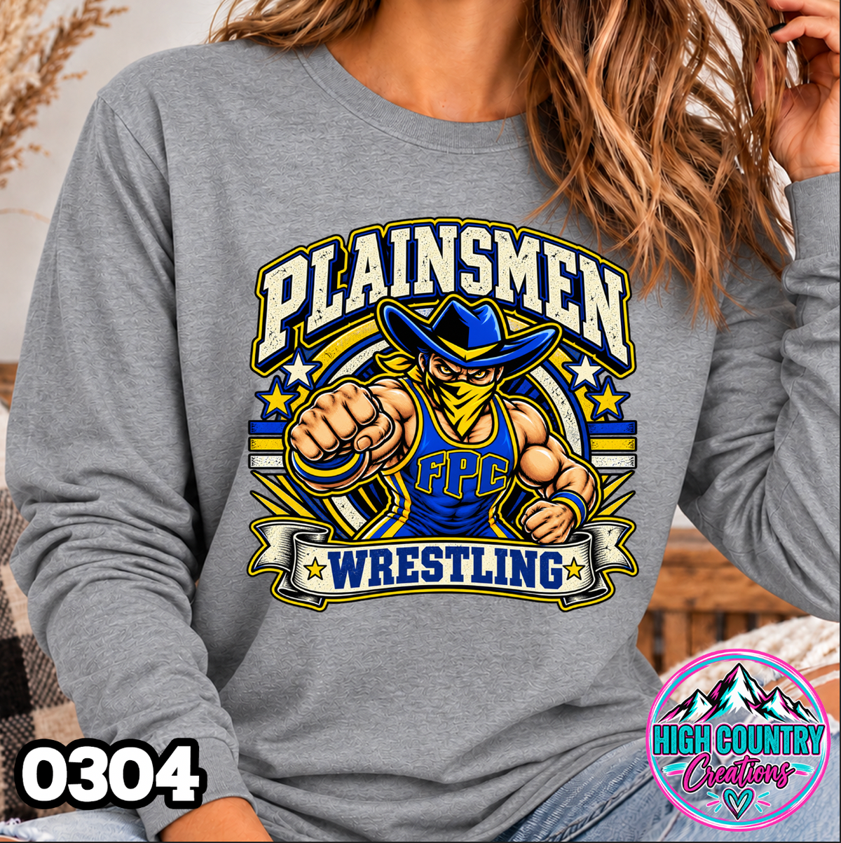0304 WRESTLING MASCOT BANNER
