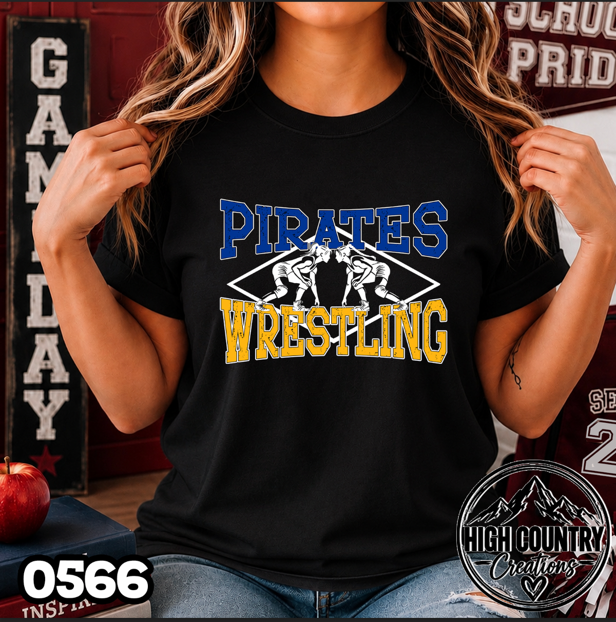 0566 Lady's Diamond Wrestling Tee