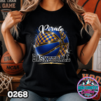 0268 Faux Glitter Checkered Basketball Spirit Tee