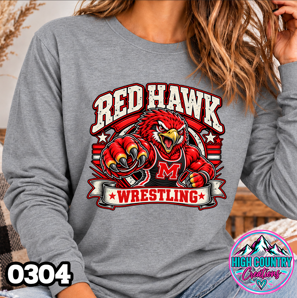 0304 WRESTLING MASCOT BANNER
