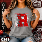 0245 Checkered Initial Mascot Fun