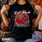 0268 Faux Glitter Checkered Basketball Spirit Tee