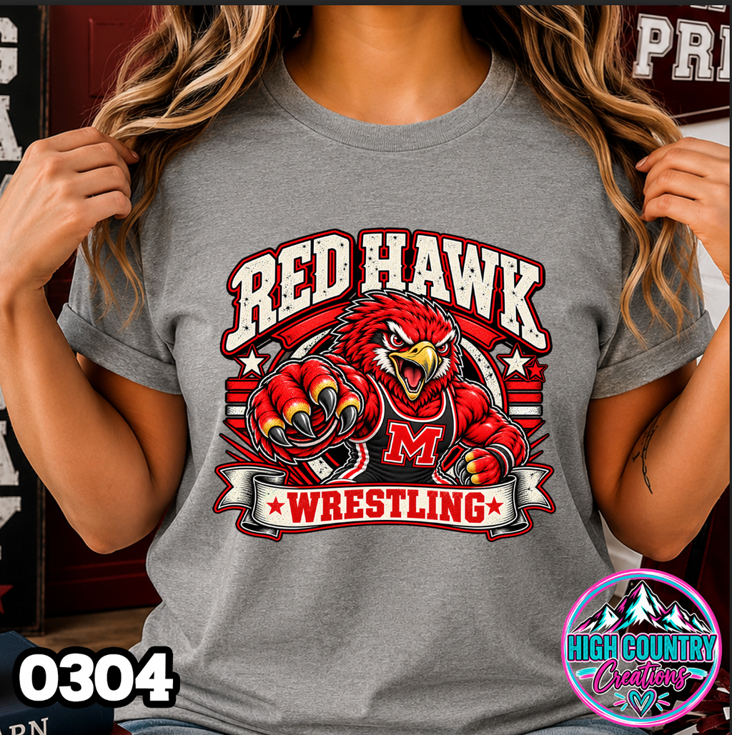 0304 WRESTLING MASCOT BANNER