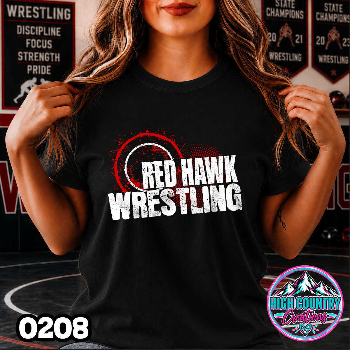 0208 WRESTLING MAT SPLATTER TEE
