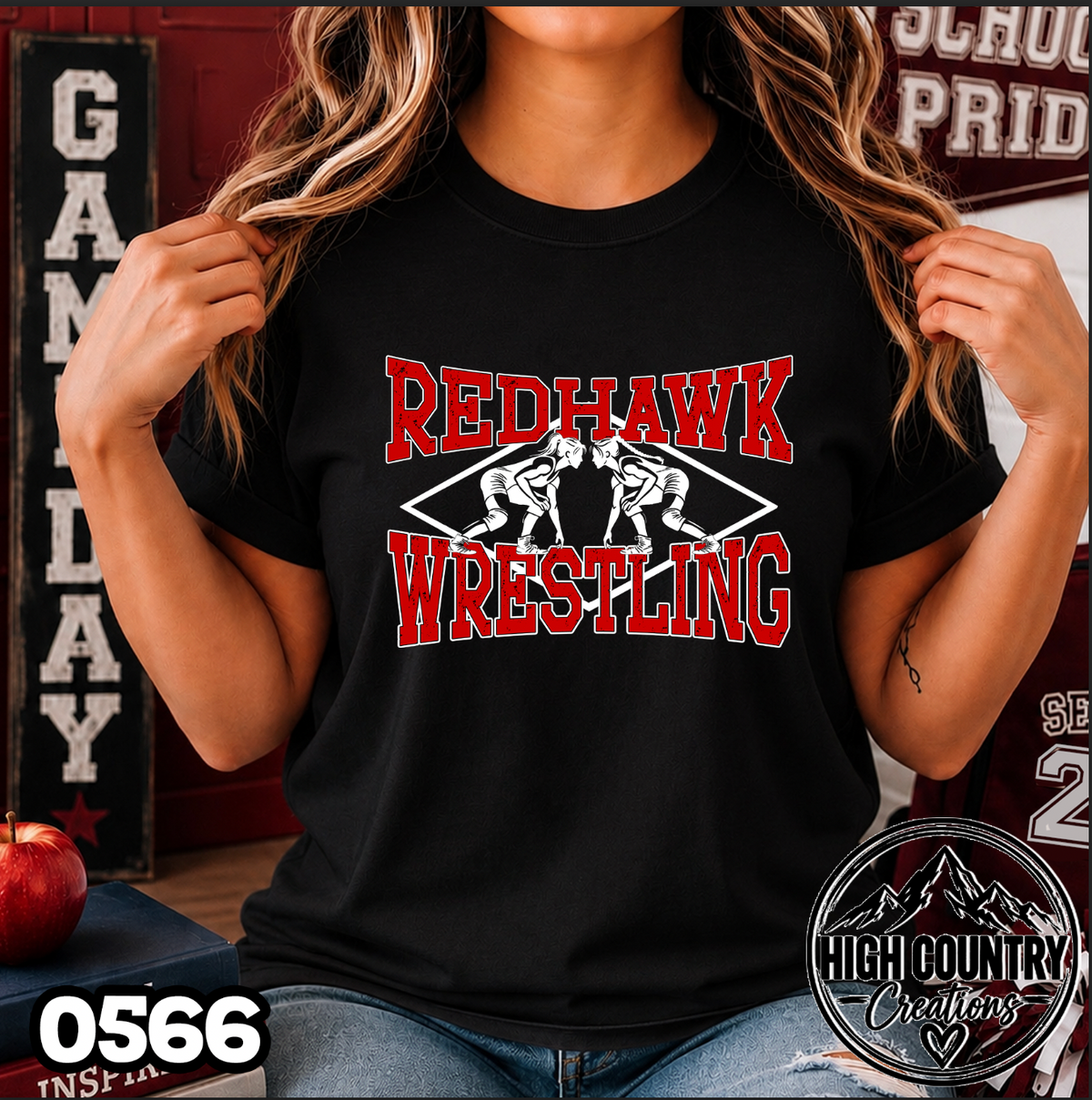 0566 Lady's Diamond Wrestling Tee
