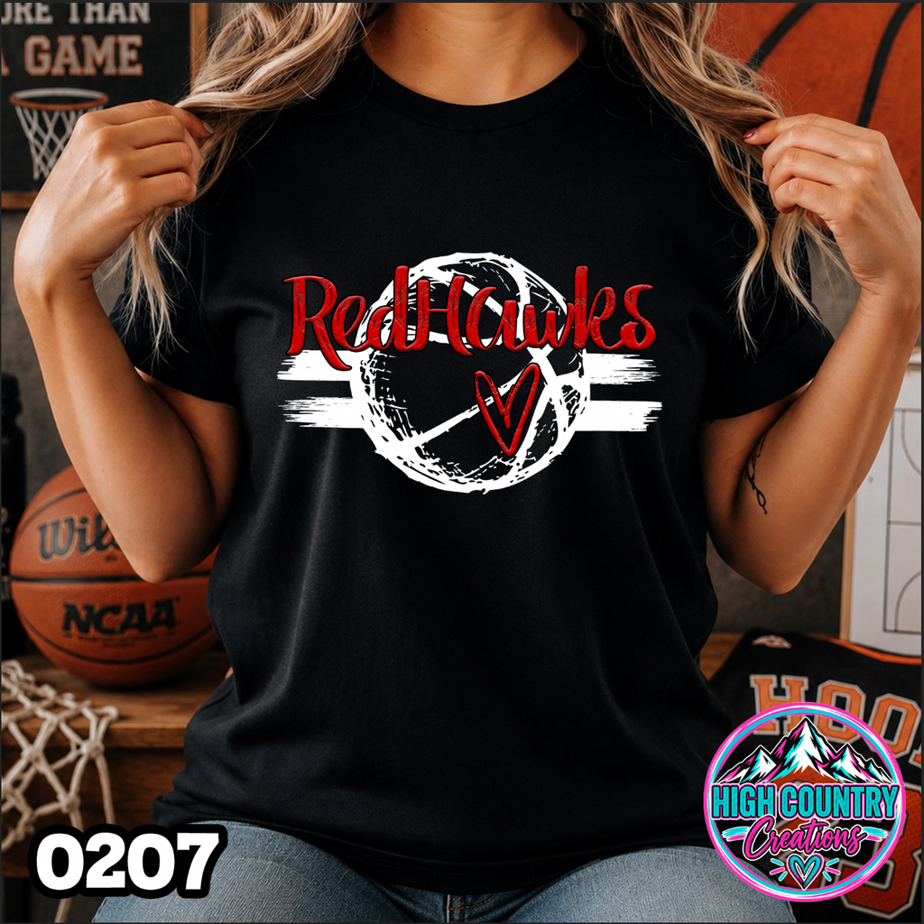 0207 Sketched Basketball School Spirit Tee