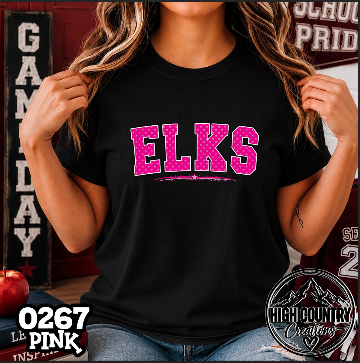 0267 Pink Out Mascot Polka Dots