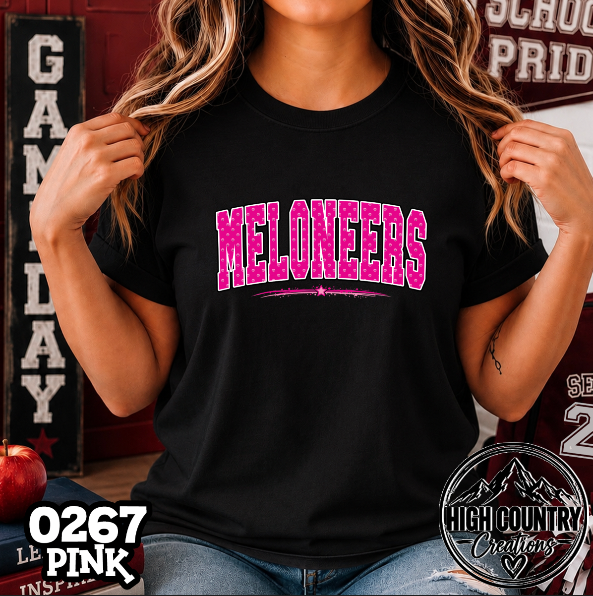 0267 Pink Out Mascot Polka Dots