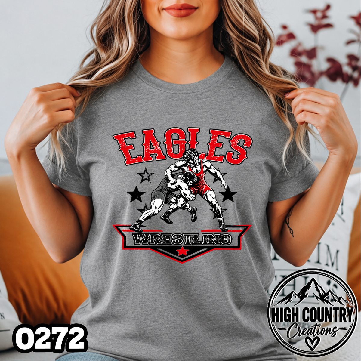 0272 Boys Vintage Collegiate Wrestling Tee