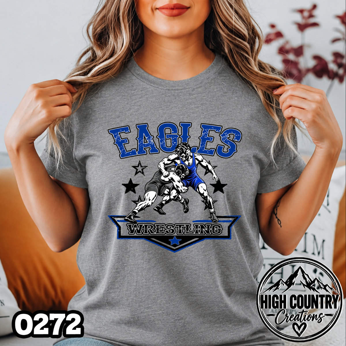 0272 Boys Vintage Collegiate Wrestling Tee