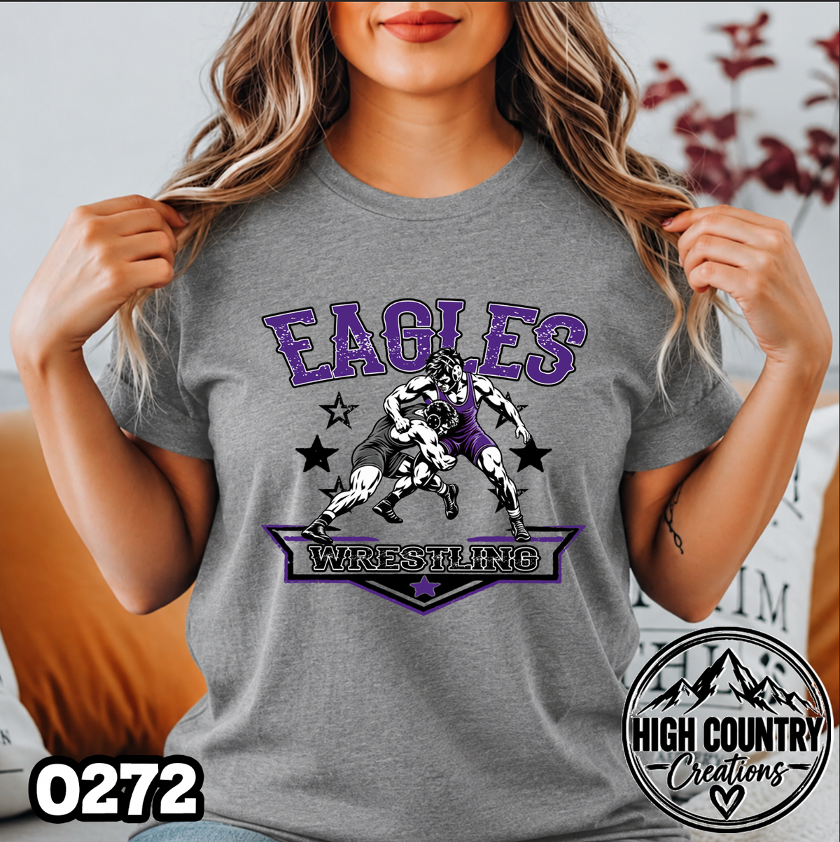 0272 Boys Vintage Collegiate Wrestling Tee