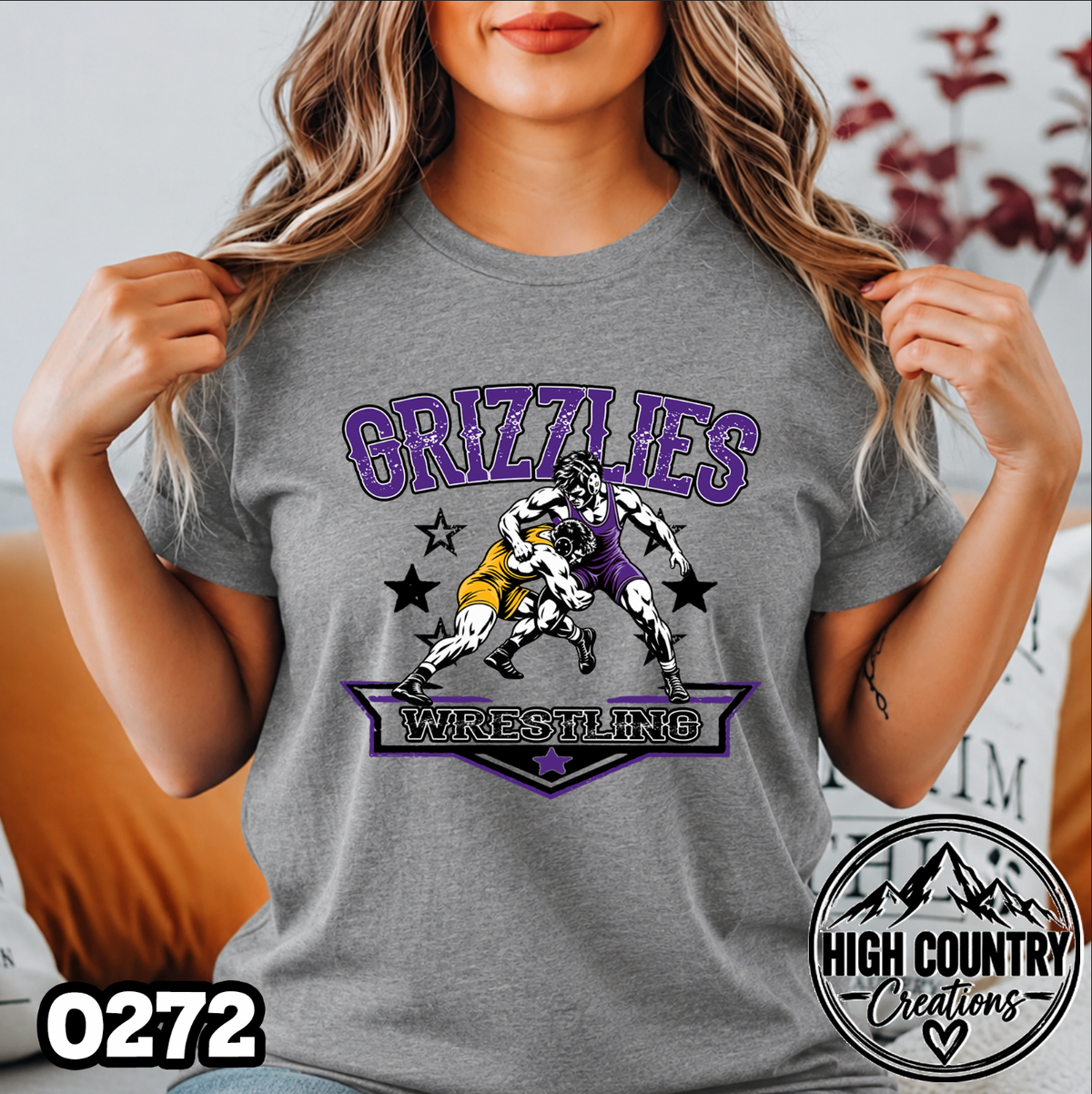 0272 Boys Vintage Collegiate Wrestling Tee
