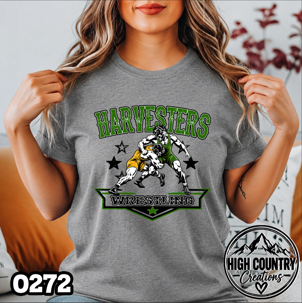 0272 Boys Vintage Collegiate Wrestling Tee
