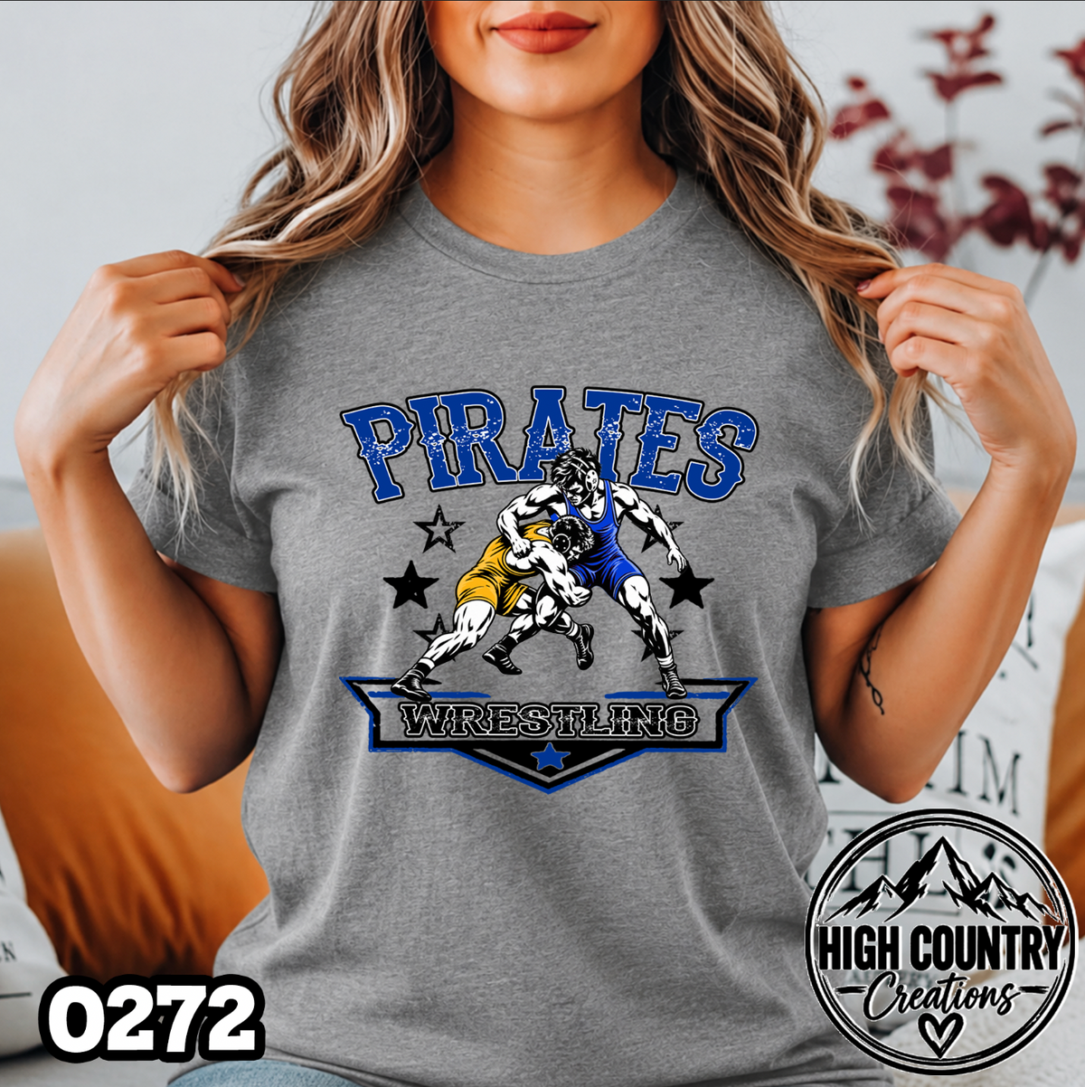 0272 Boys Vintage Collegiate Wrestling Tee