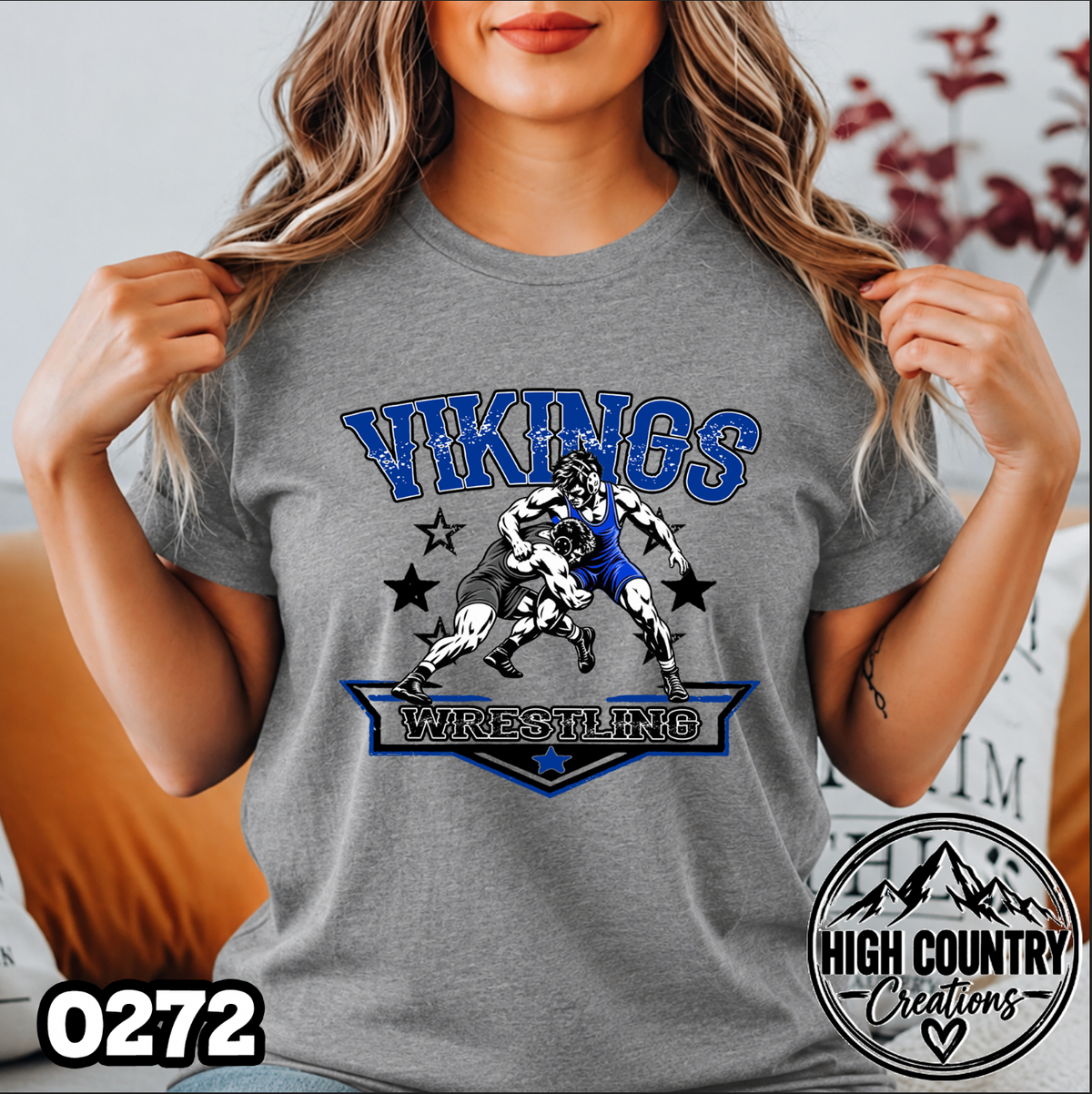 0272 Boys Vintage Collegiate Wrestling Tee
