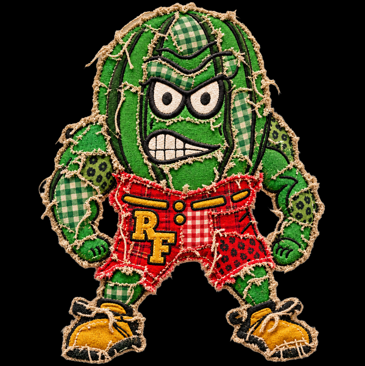 0300 FAUX APPLIQUE MASCOT SWEATER