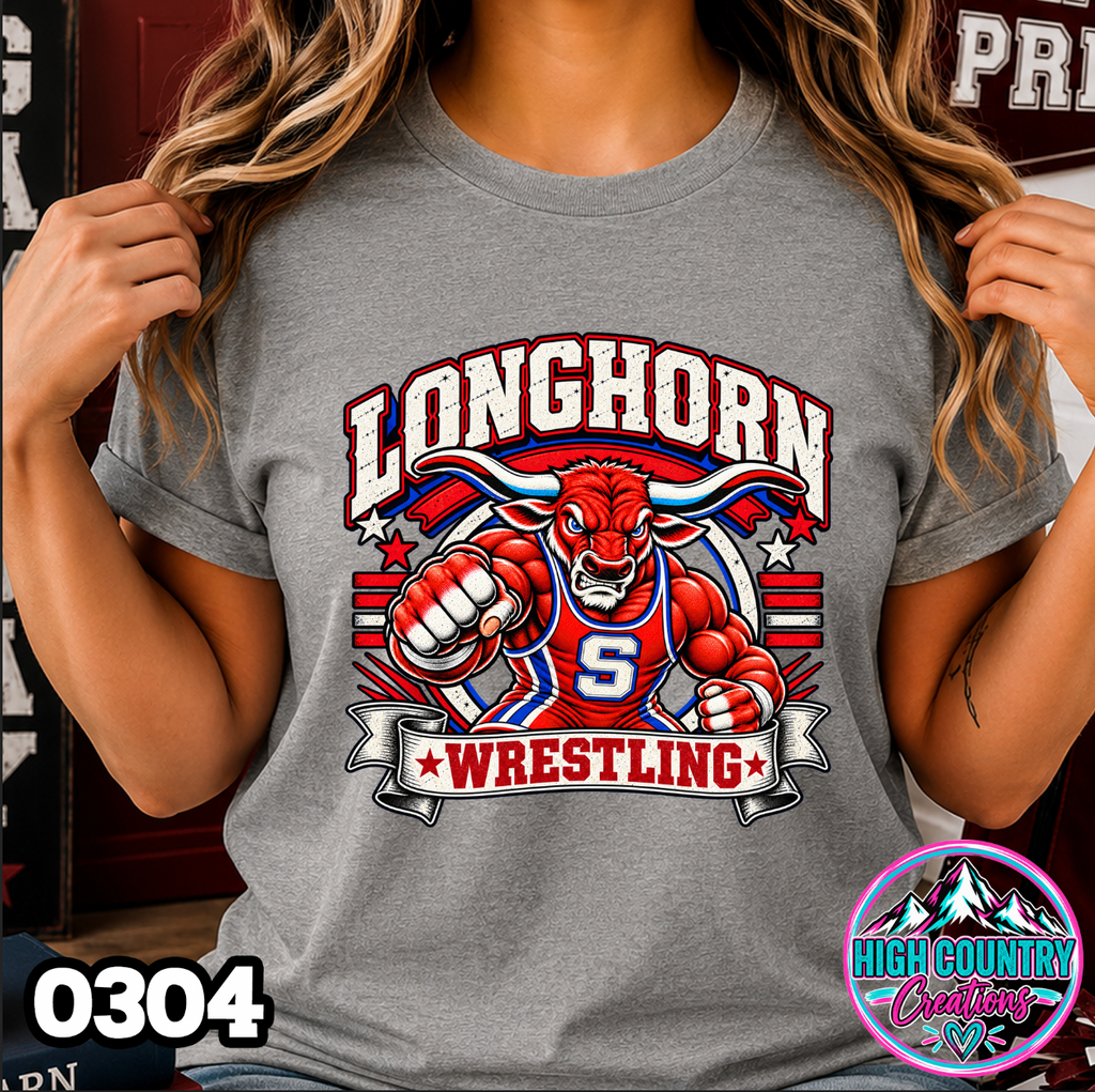 0304 WRESTLING MASCOT BANNER