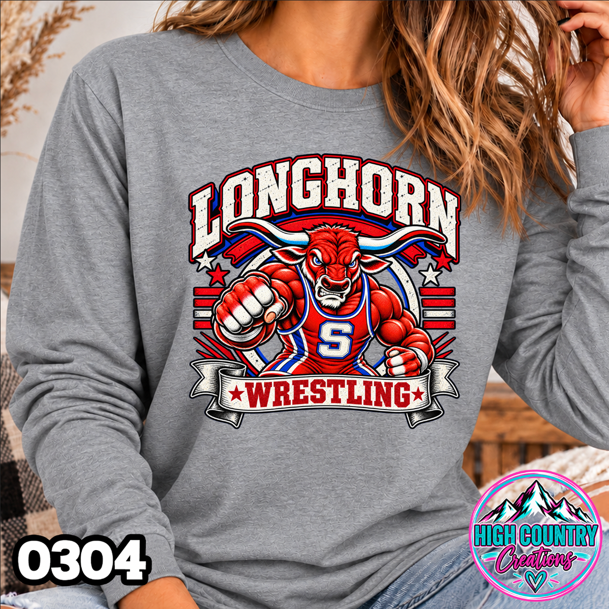 0304 WRESTLING MASCOT BANNER