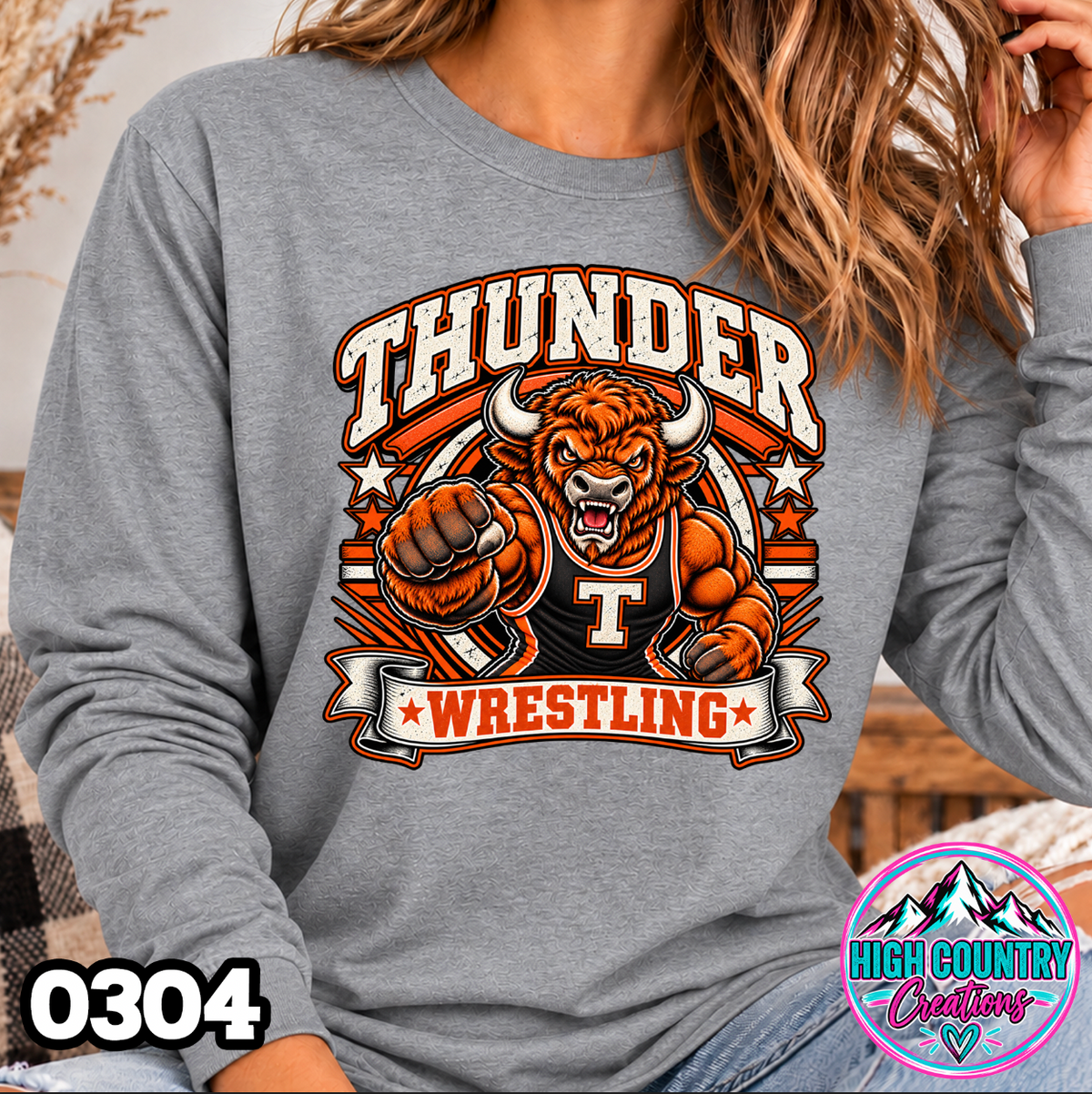 0304 WRESTLING MASCOT BANNER