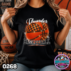 0268 Faux Glitter Checkered Basketball Spirit Tee