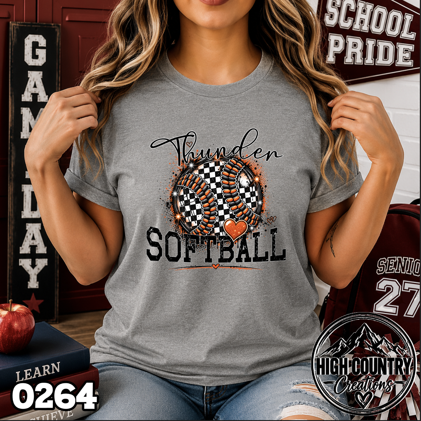 0264 Checkered Softball Fun