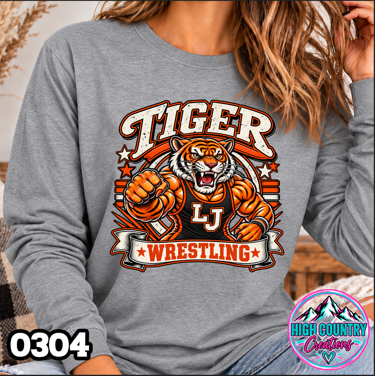 0304 WRESTLING MASCOT BANNER