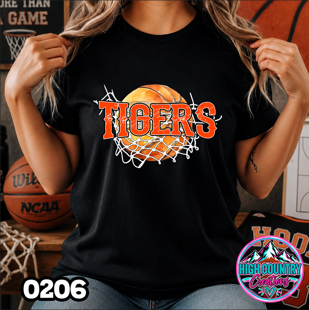 0206 Cut Net Basketball Spirit Tee