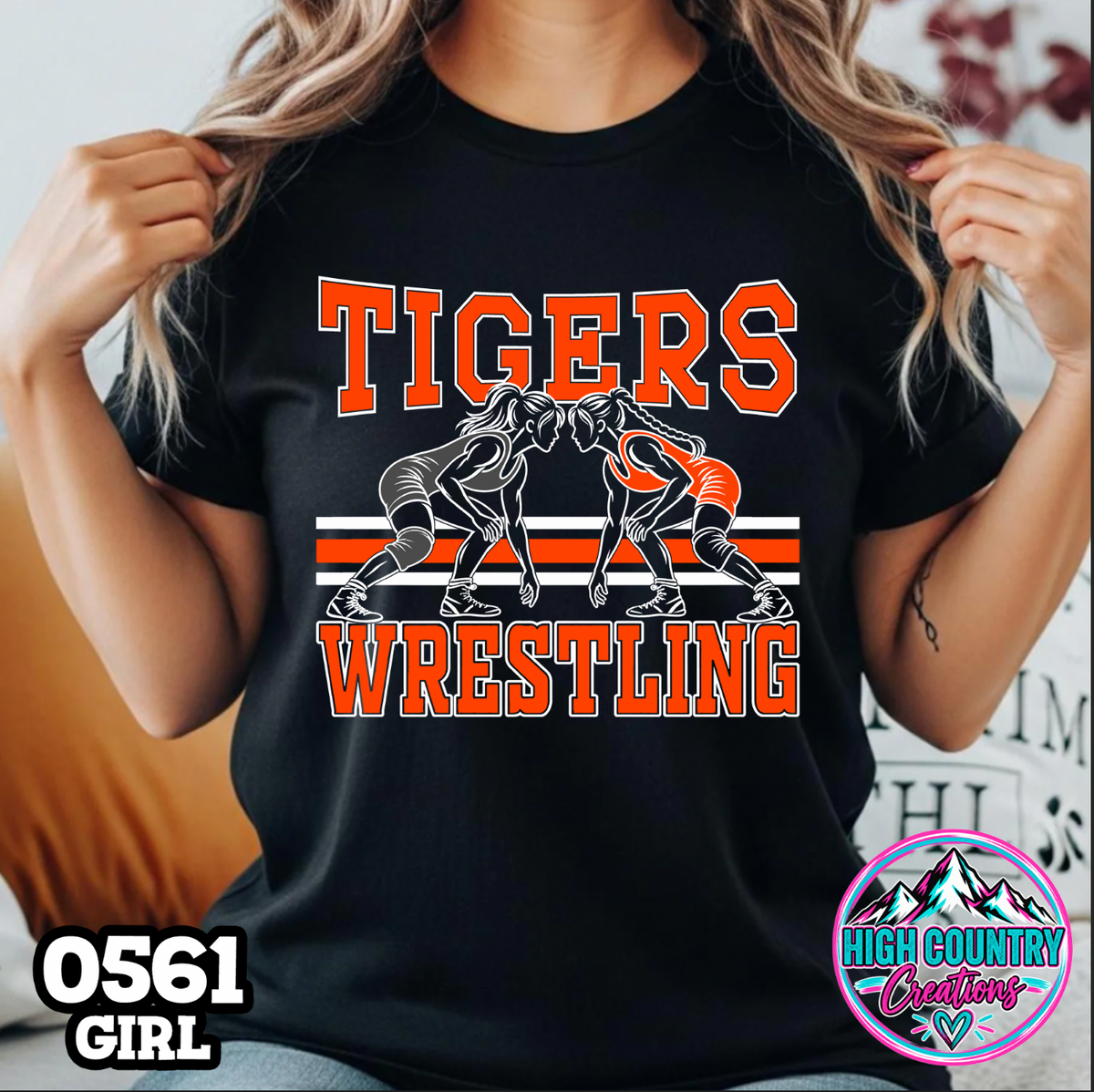 0561 Girls Wrestling School Spirit Tee
