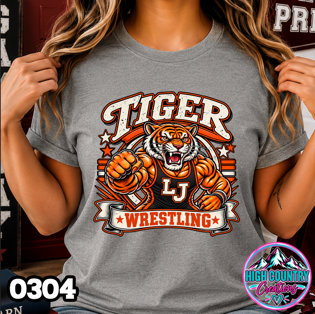 0304 WRESTLING MASCOT BANNER