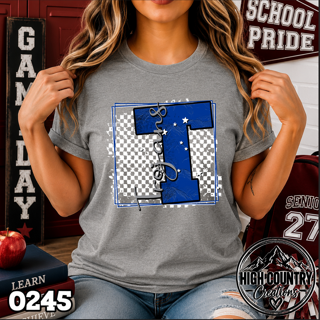 0245 Checkered Initial Mascot Fun