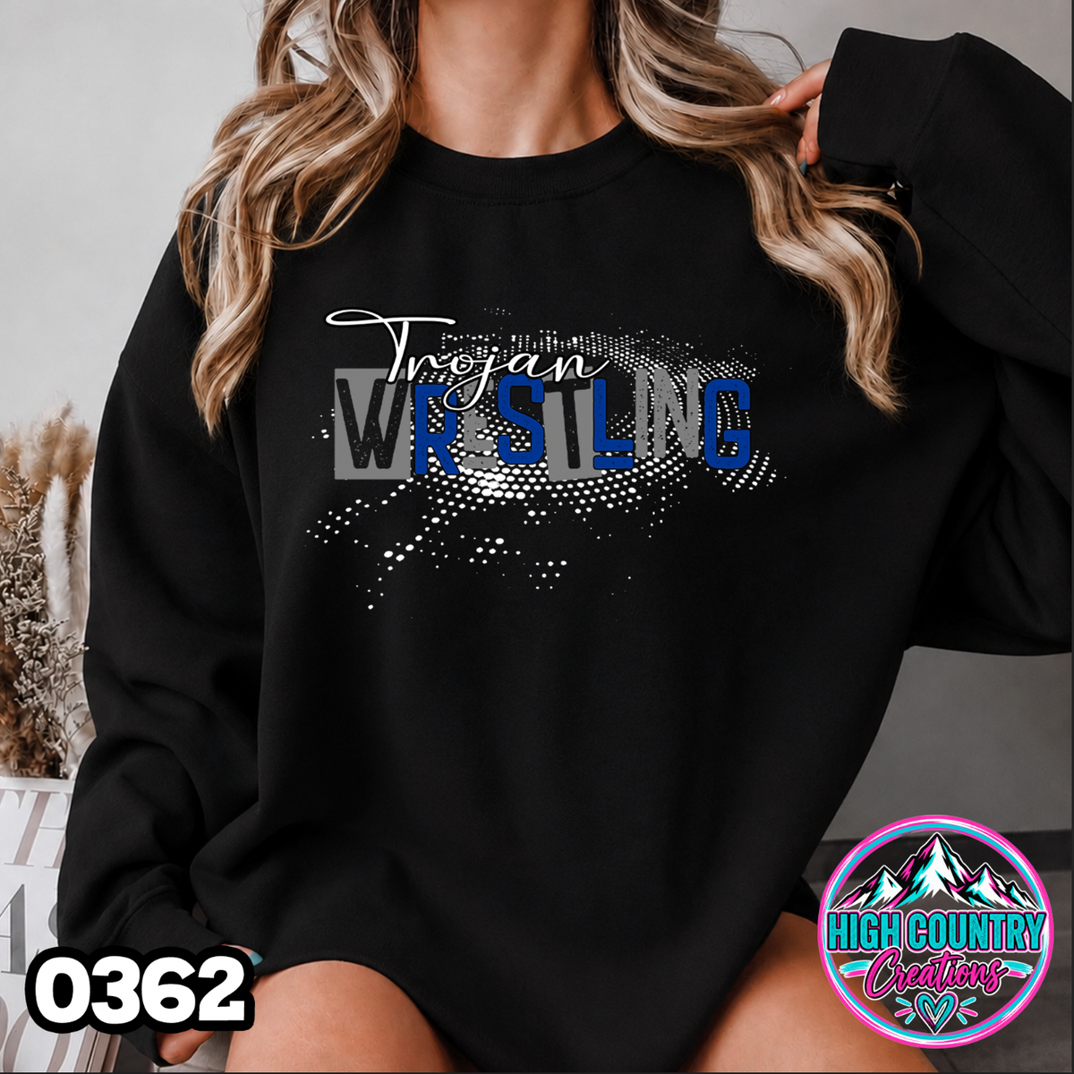 0362 Halftone Splatter Wrestling Crewneck