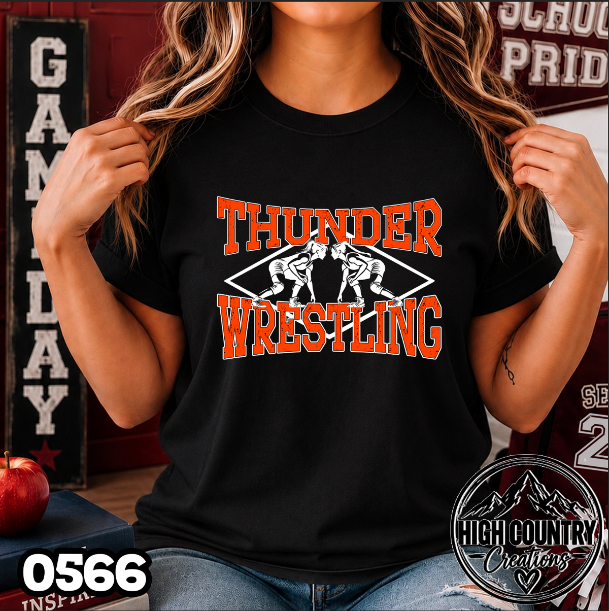0566 Lady's Diamond Wrestling Tee