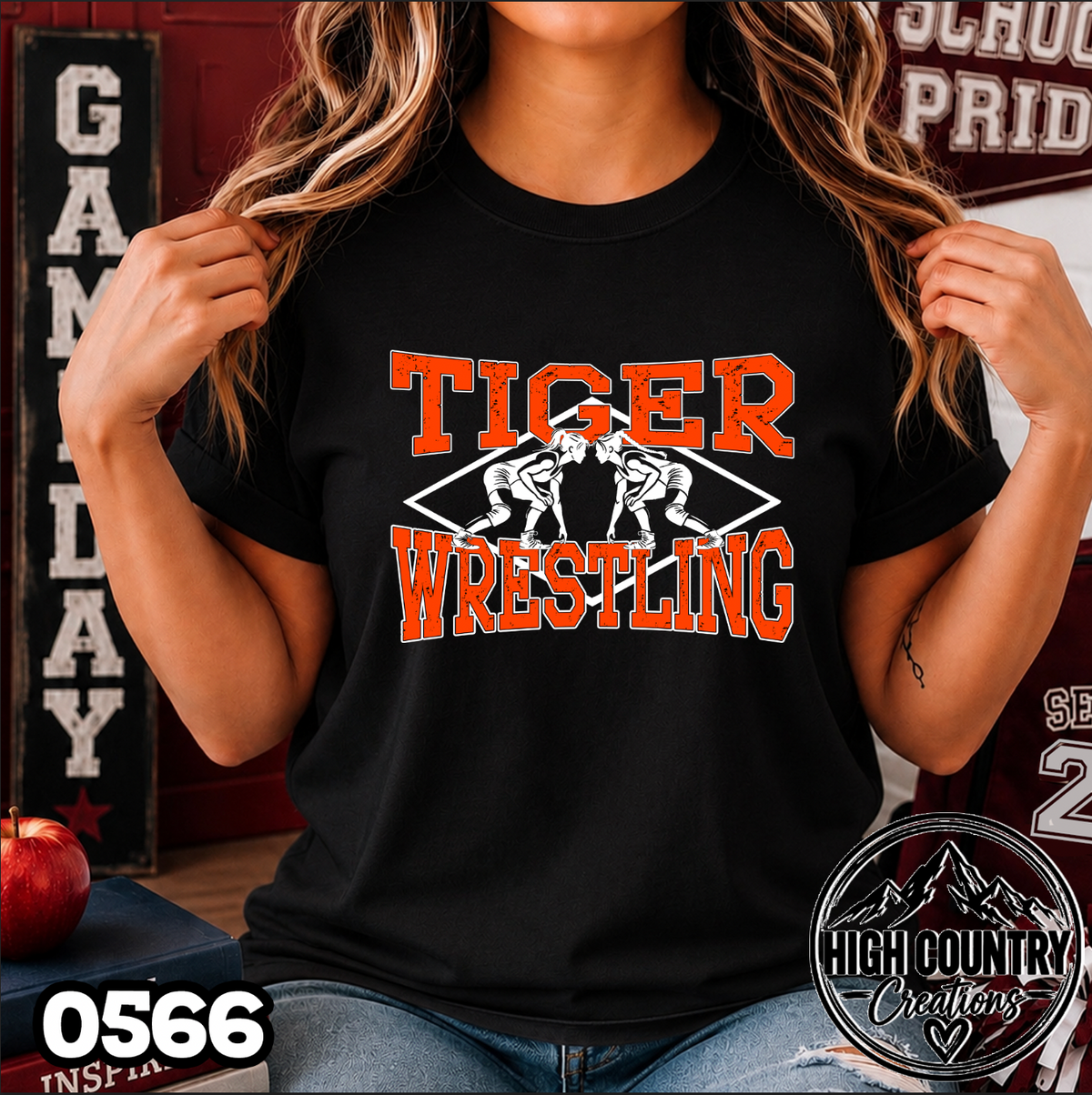 0566 Lady's Diamond Wrestling Tee