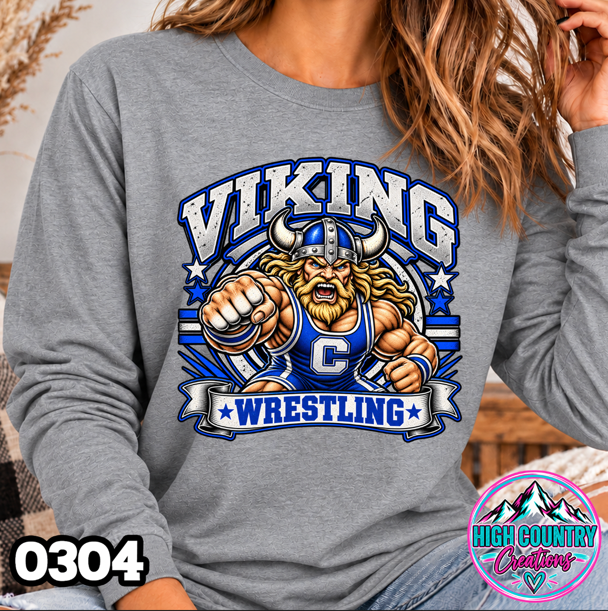 0304 WRESTLING MASCOT BANNER