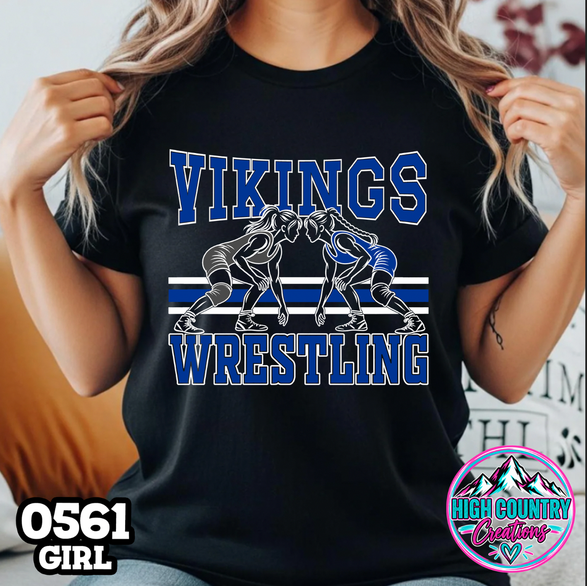 0561 Girls Wrestling School Spirit Tee