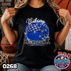 0268 Faux Glitter Checkered Basketball Spirit Tee