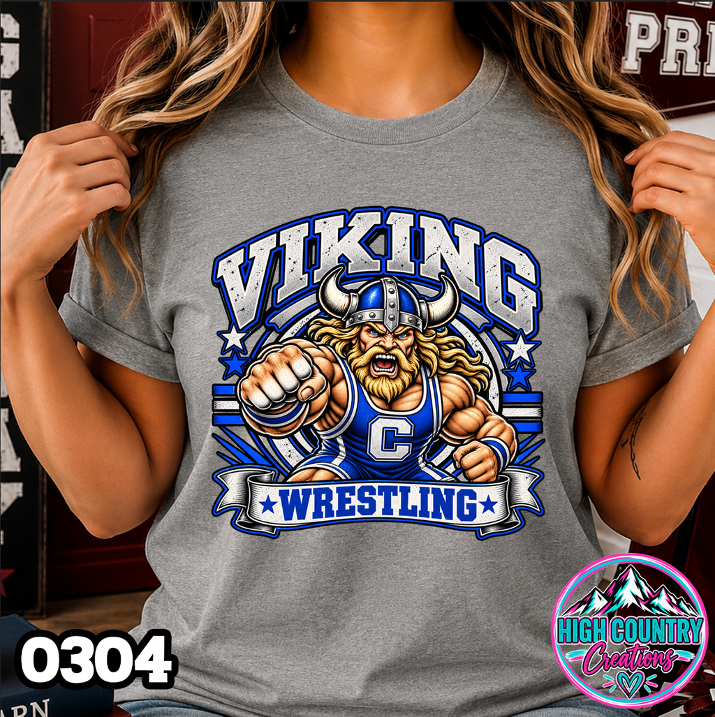 0304 WRESTLING MASCOT BANNER