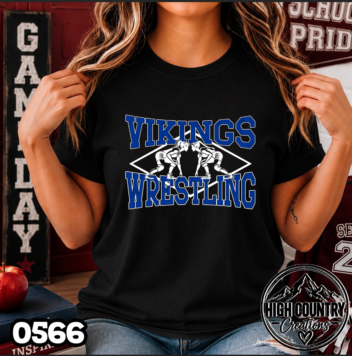 0566 Lady's Diamond Wrestling Tee