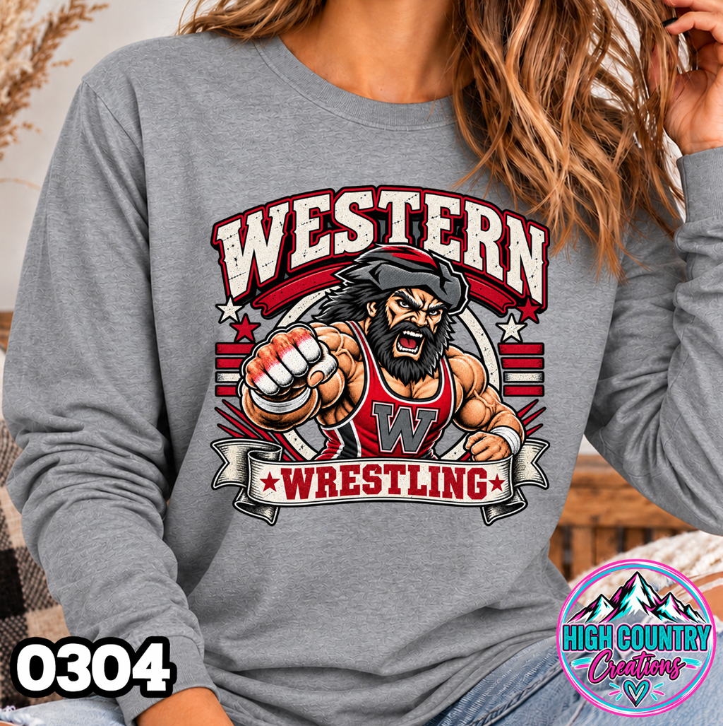 0304 WRESTLING MASCOT BANNER