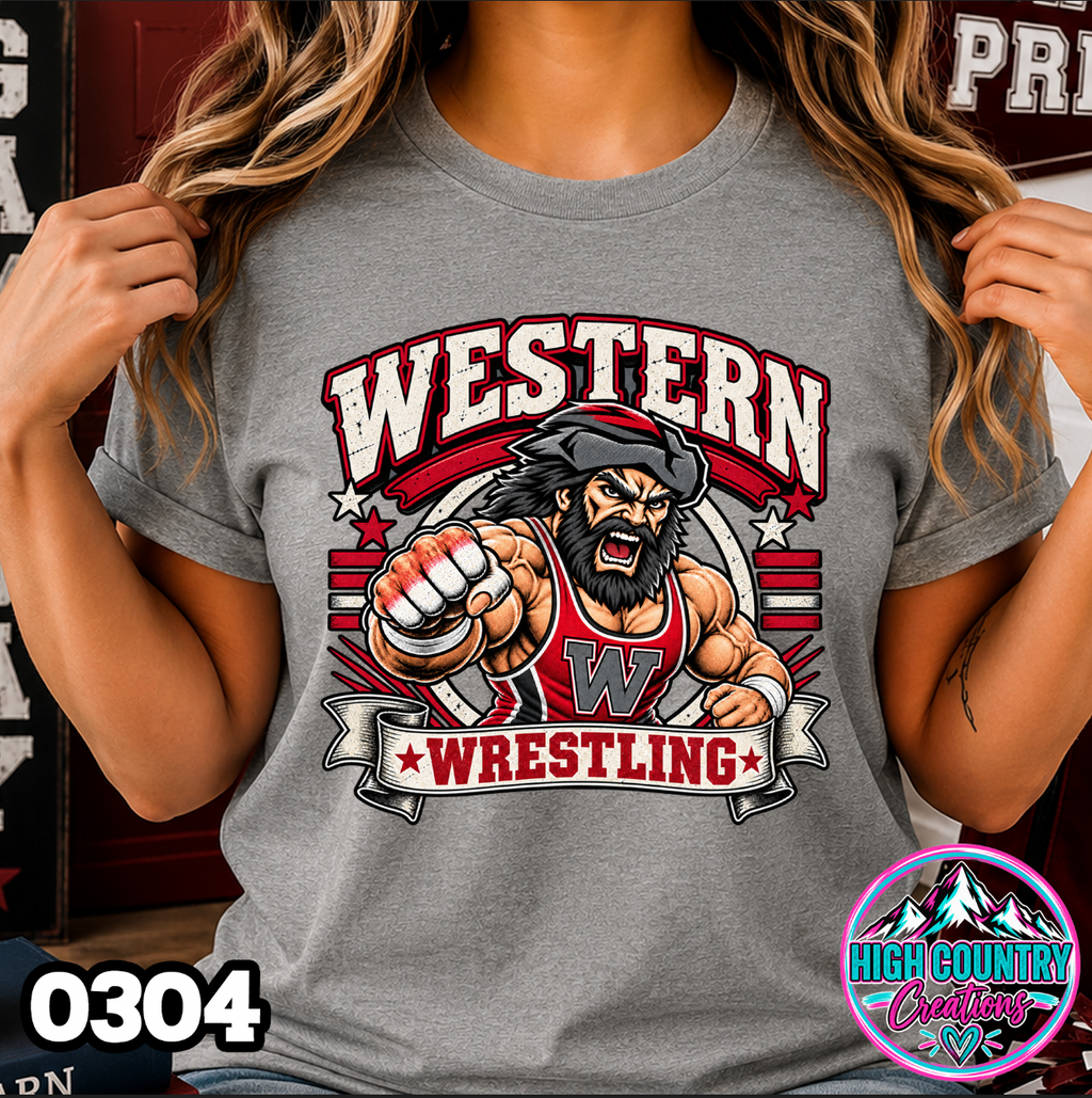 0304 WRESTLING MASCOT BANNER
