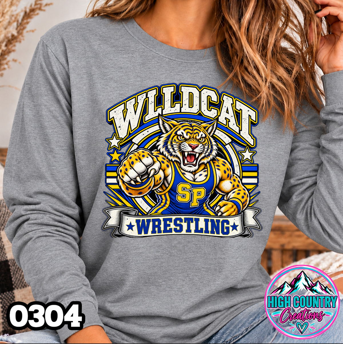 0304 WRESTLING MASCOT BANNER
