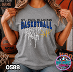 0558 GRUNGE BASKETBALL NET SCHOOL SPIRIT TEE