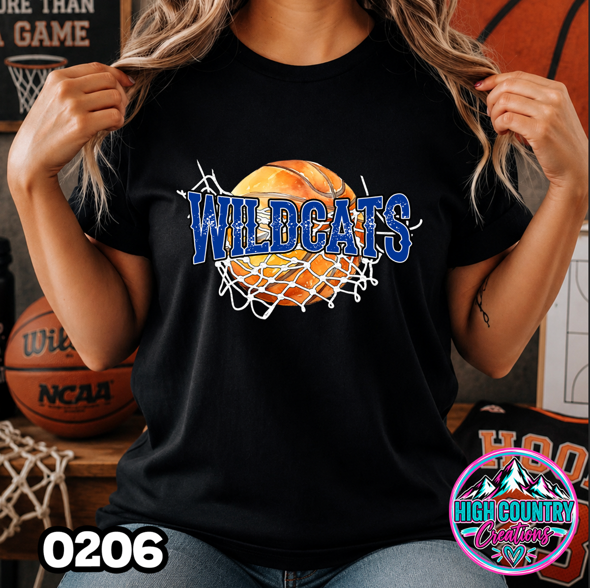 0206 Cut Net Basketball Spirit Tee