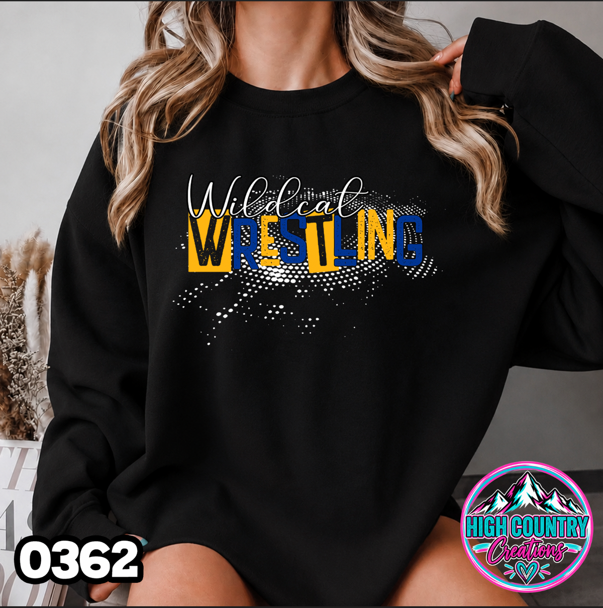 0362 Halftone Splatter Wrestling Crewneck