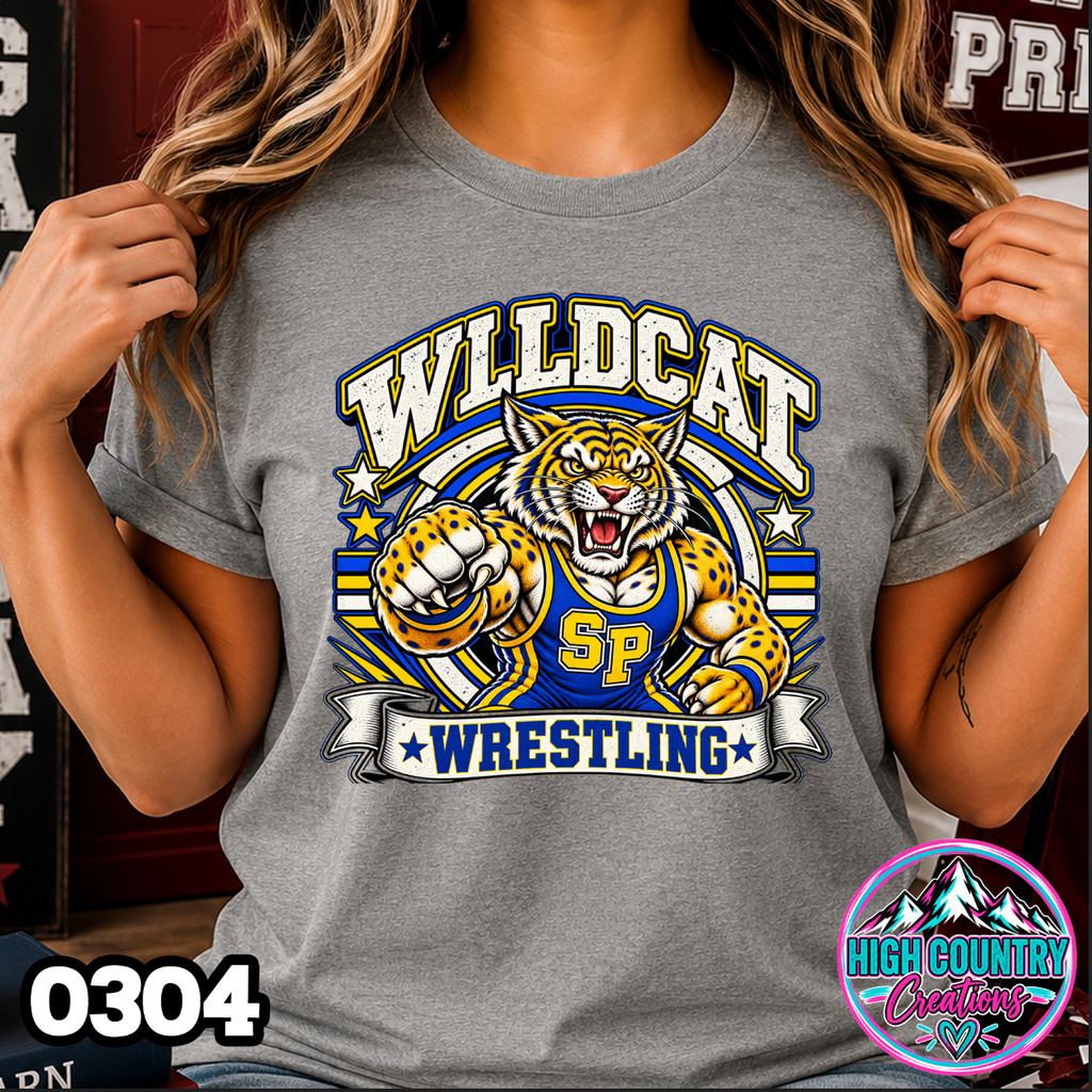 0304 WRESTLING MASCOT BANNER