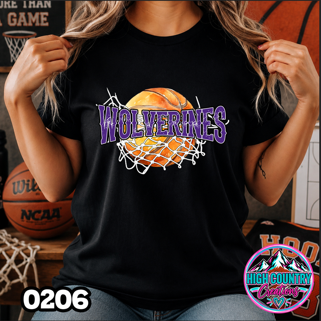 0206 Cut Net Basketball Spirit Tee