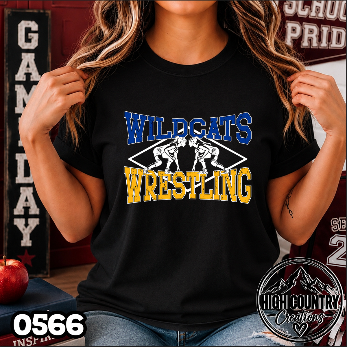 0566 Lady's Diamond Wrestling Tee